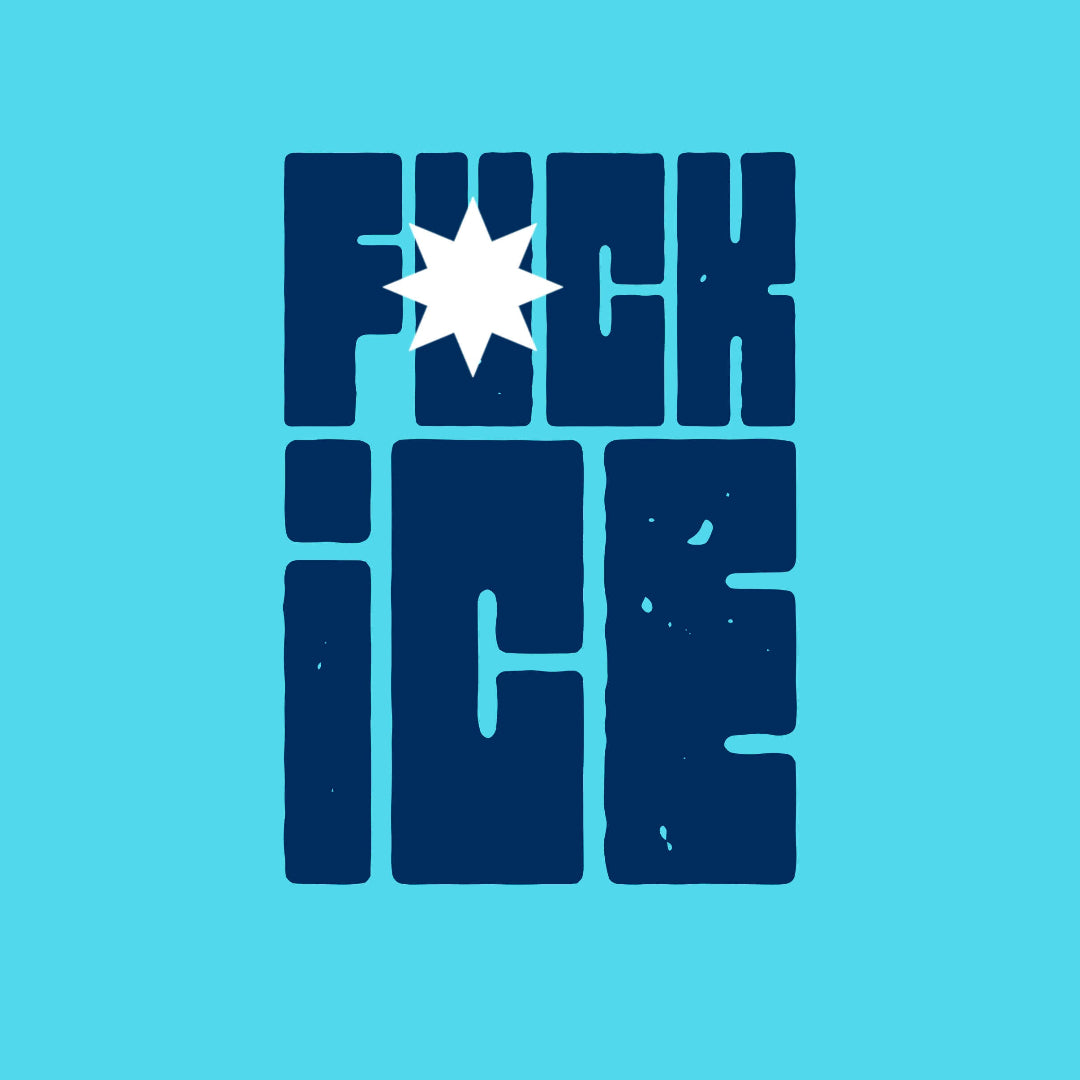 Blue text with a white star on a blue background