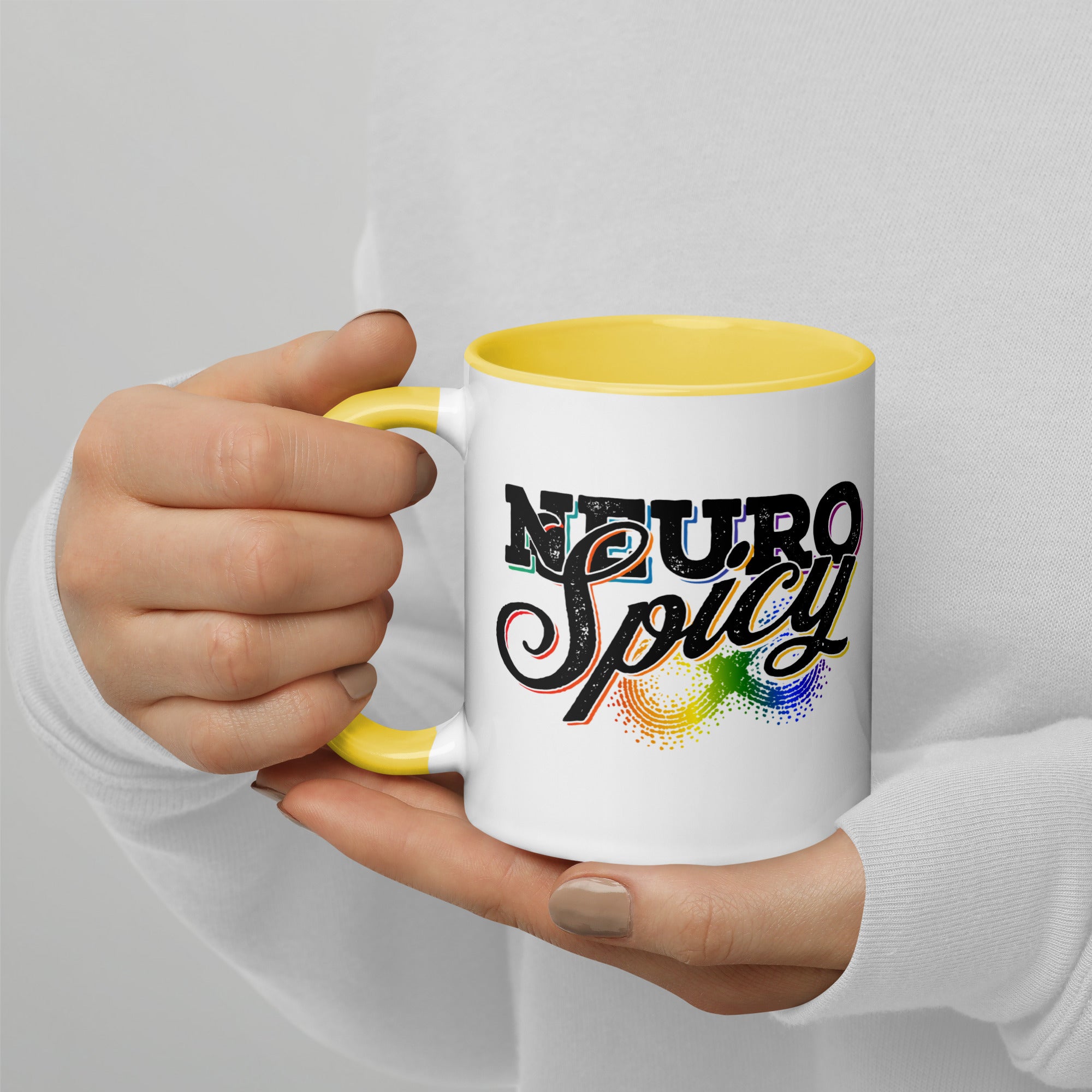 "Neuro-Spicy" white Mug with Color Inside