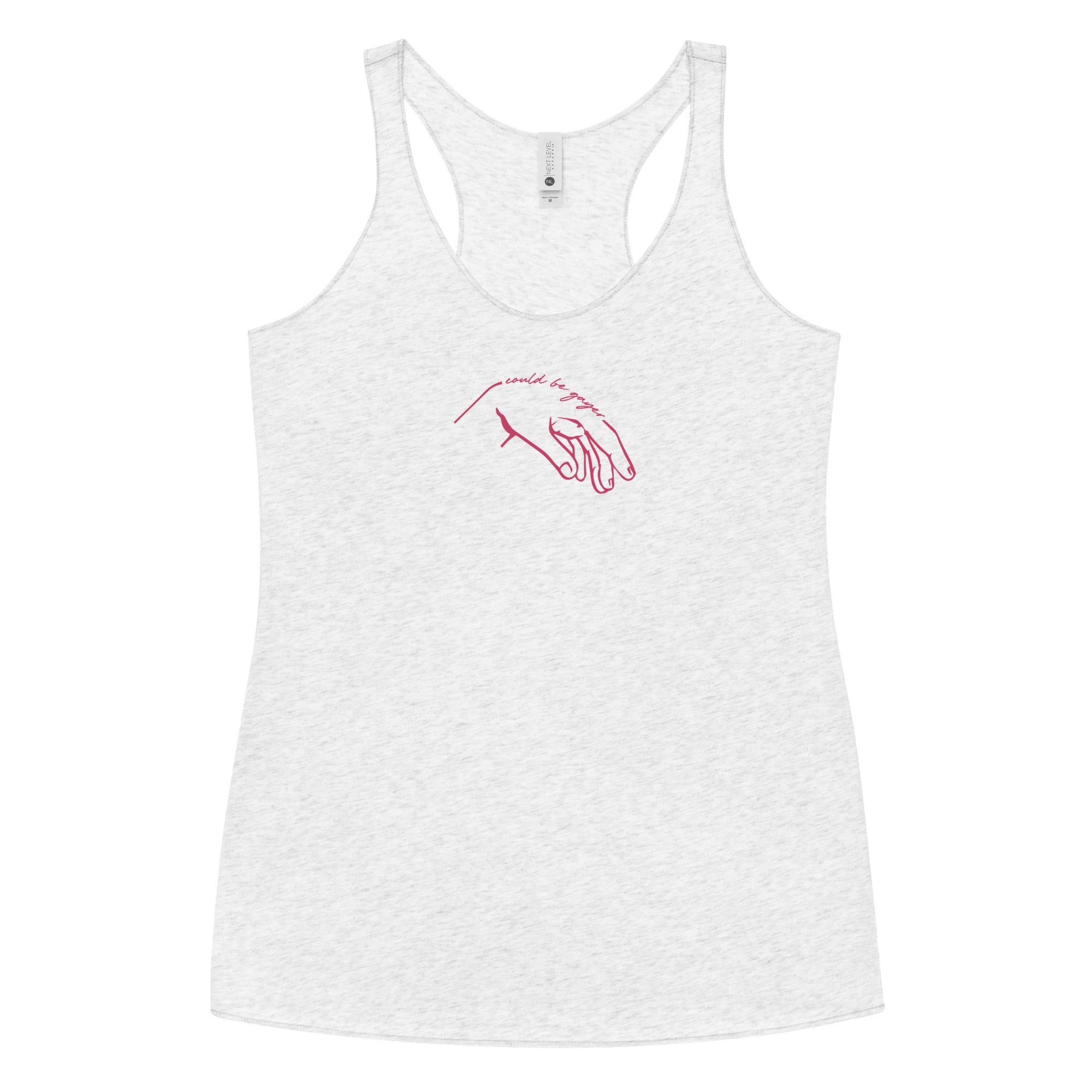 "could be gayer" Fem Racerback Tank