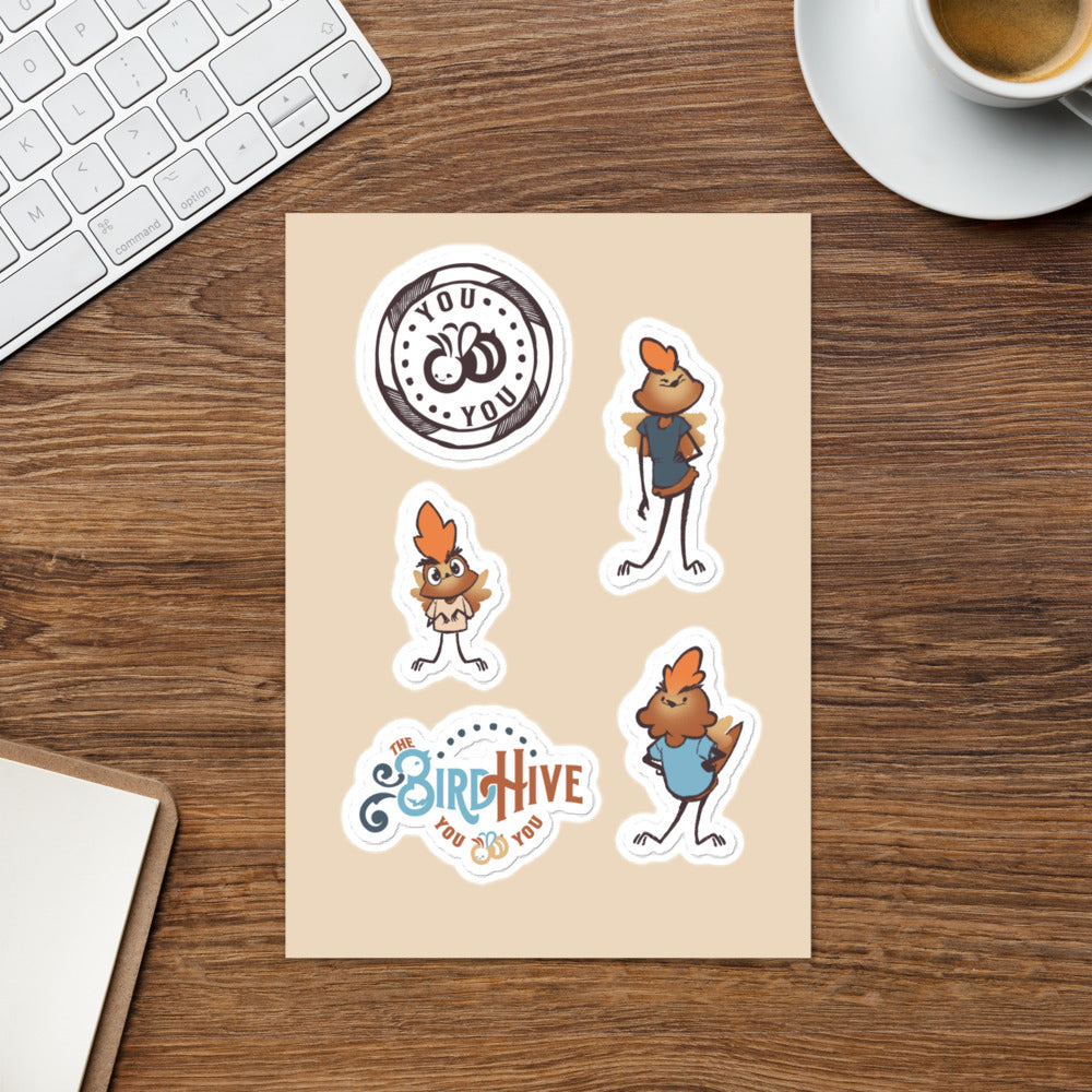 The BirdHive Bee Sticker sheet
