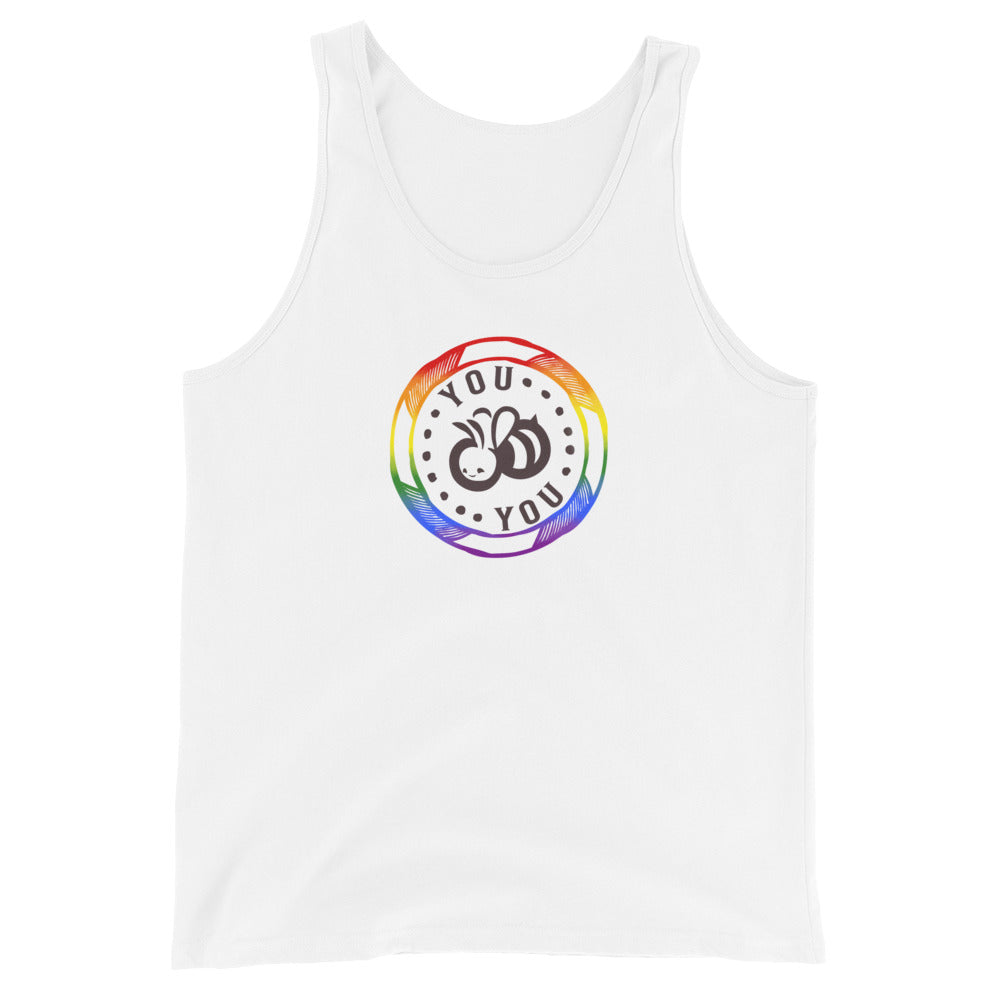 You "Bee" You Pride Flag Colors Unisex Fit Tank Top IN WHITE
