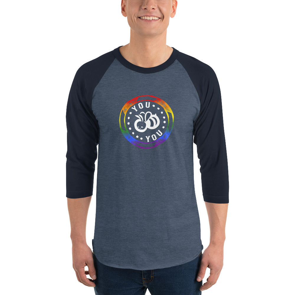 "You "Bee" You in Pride Colors " Unisex Fit 3/4 sleeve raglan shirt