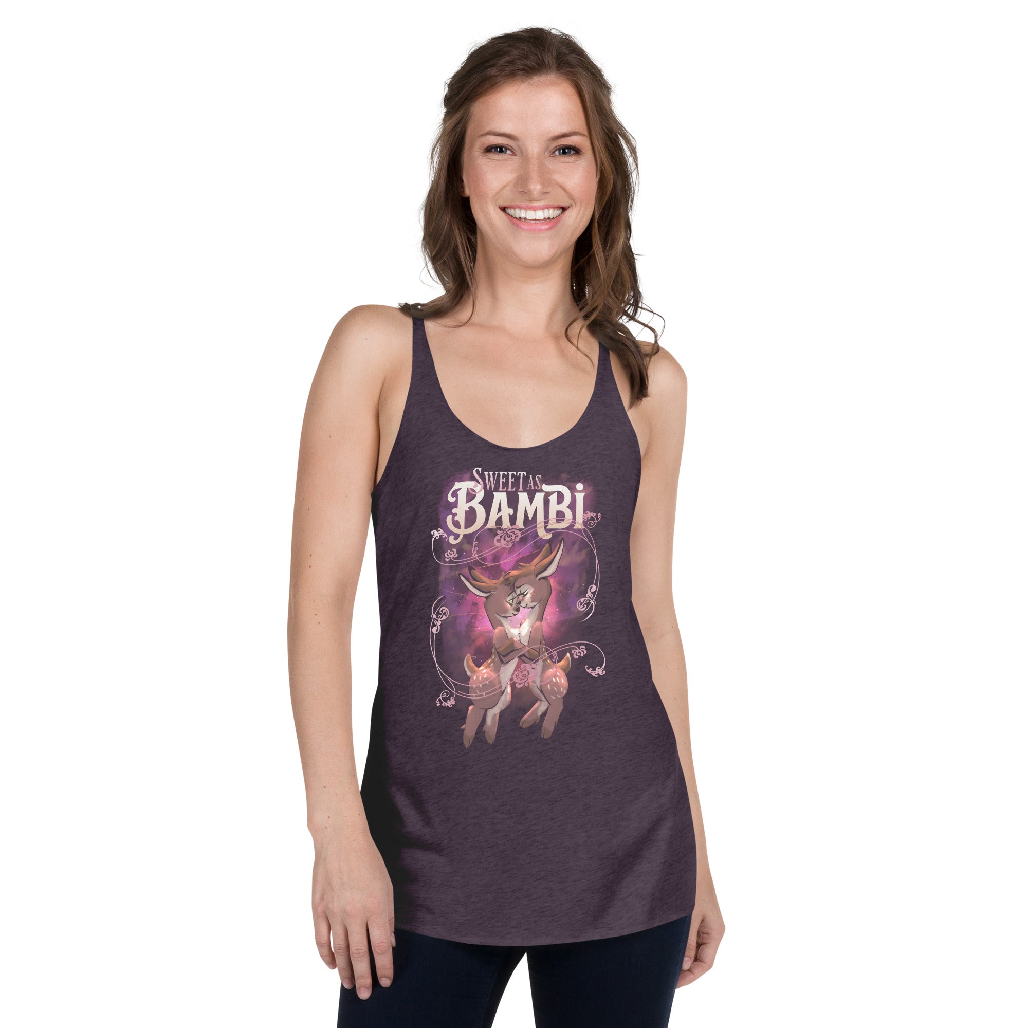 "Sweet as Bambi" Bambi lesbian flag fem Racerback Tank