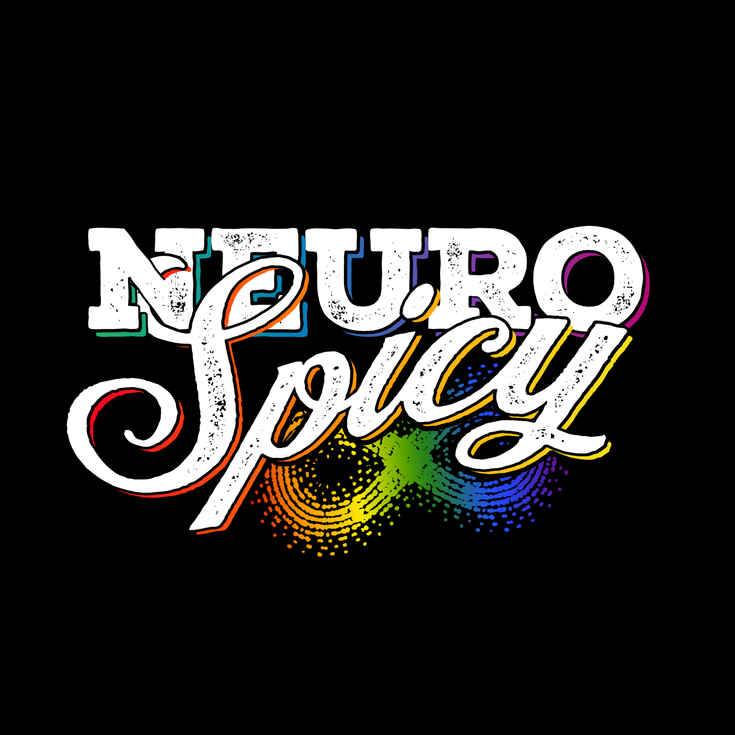 "Neuro-Spicy" on black Fem Flowy Racerback Tank