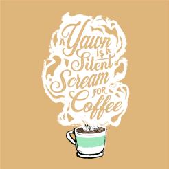 "A Yawn is a Silent Scream for Coffee" Unisex Long Sleeve Tee