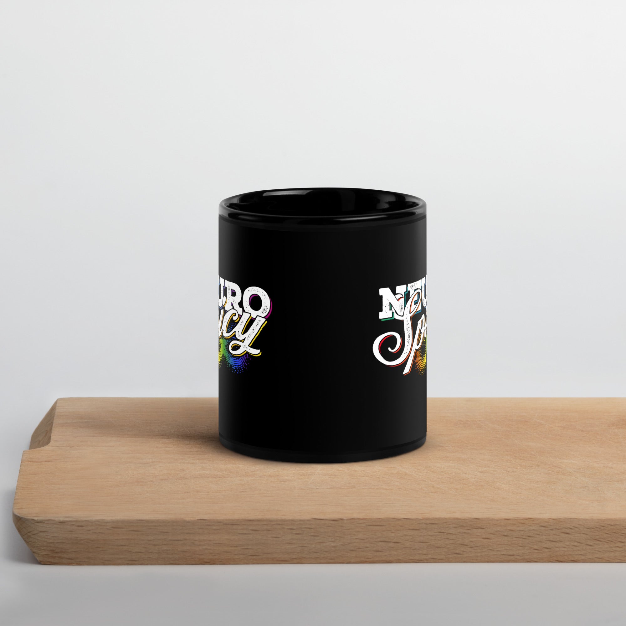 "Neuro-Spicy" on Black Glossy Mug