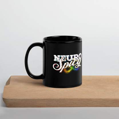 "Neuro-Spicy" on Black Glossy Mug