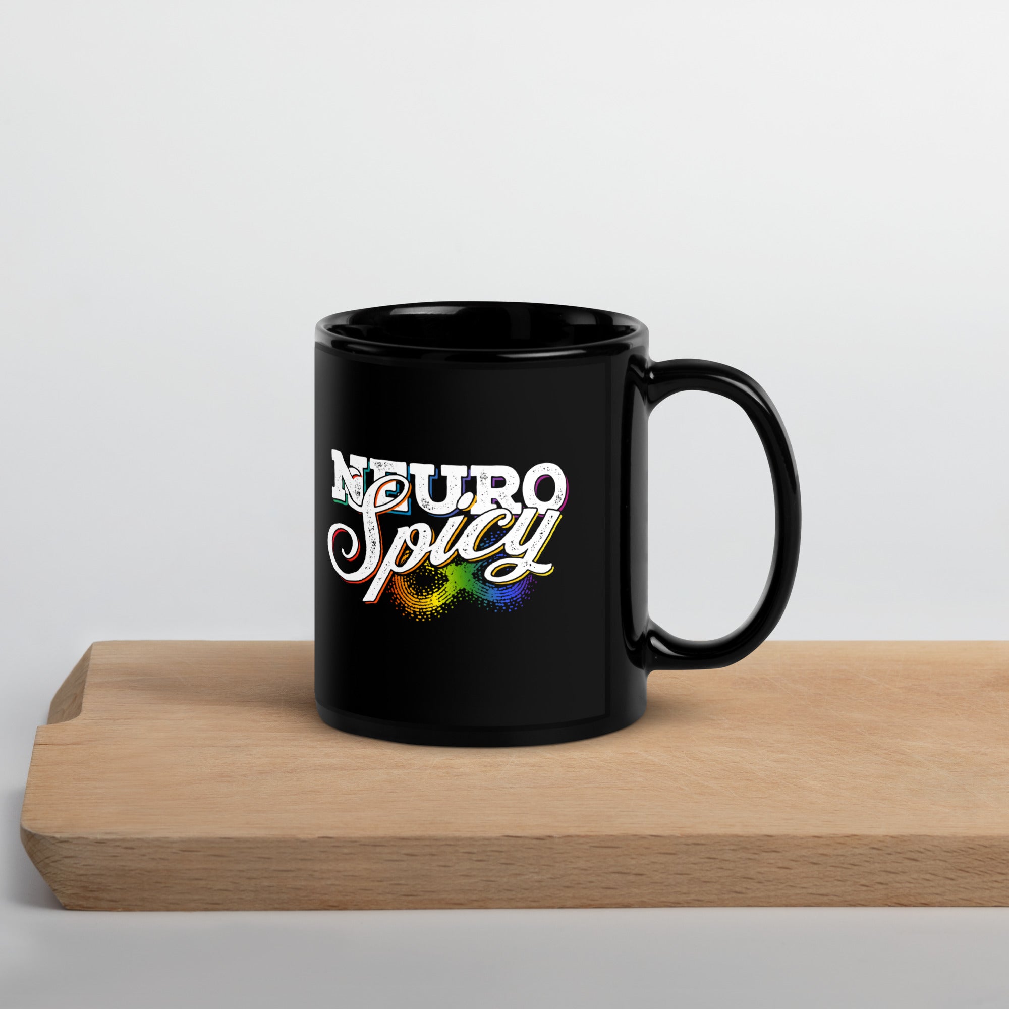 "Neuro-Spicy" on Black Glossy Mug