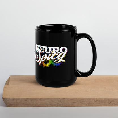 "Neuro-Spicy" on Black Glossy Mug