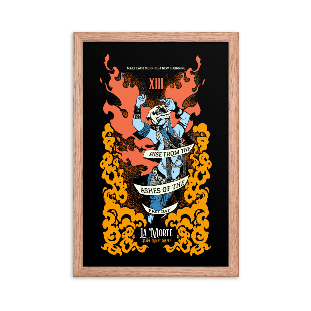 "La Morte, Dark Roast Tarot Coffee " Framed poster