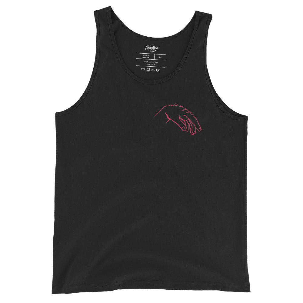 "could be gayer" Unisex Tank Top