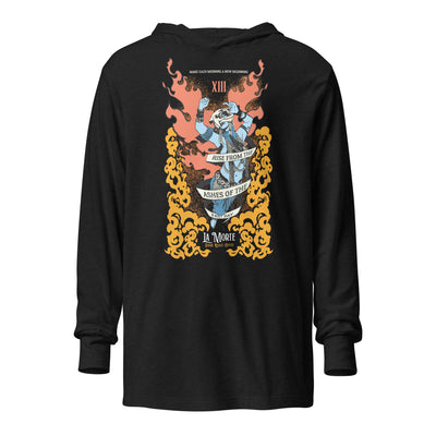 "La Morte, Dark Roast Tarot Coffee" Hooded long-sleeve tee