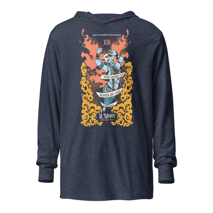 "La Morte, Dark Roast Tarot Coffee" Hooded long-sleeve tee