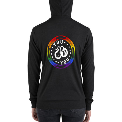 "You 'BEE' You" pride colors Unisex zip hoodie