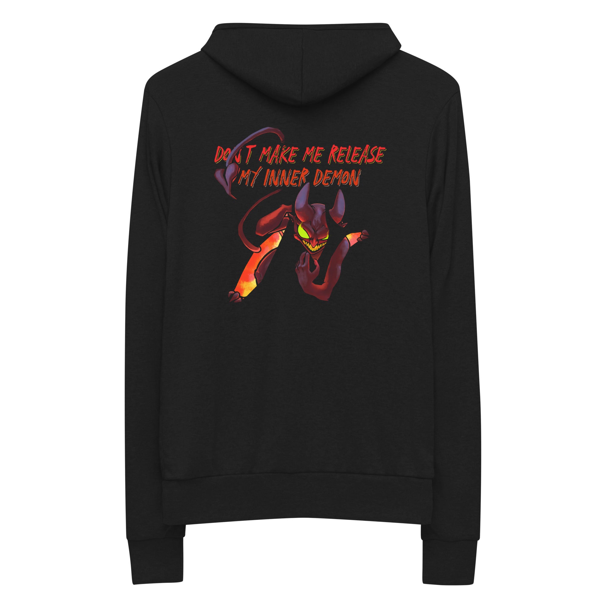 "Don't Make Me Release My Inner Demon" Unisex zip hoodie