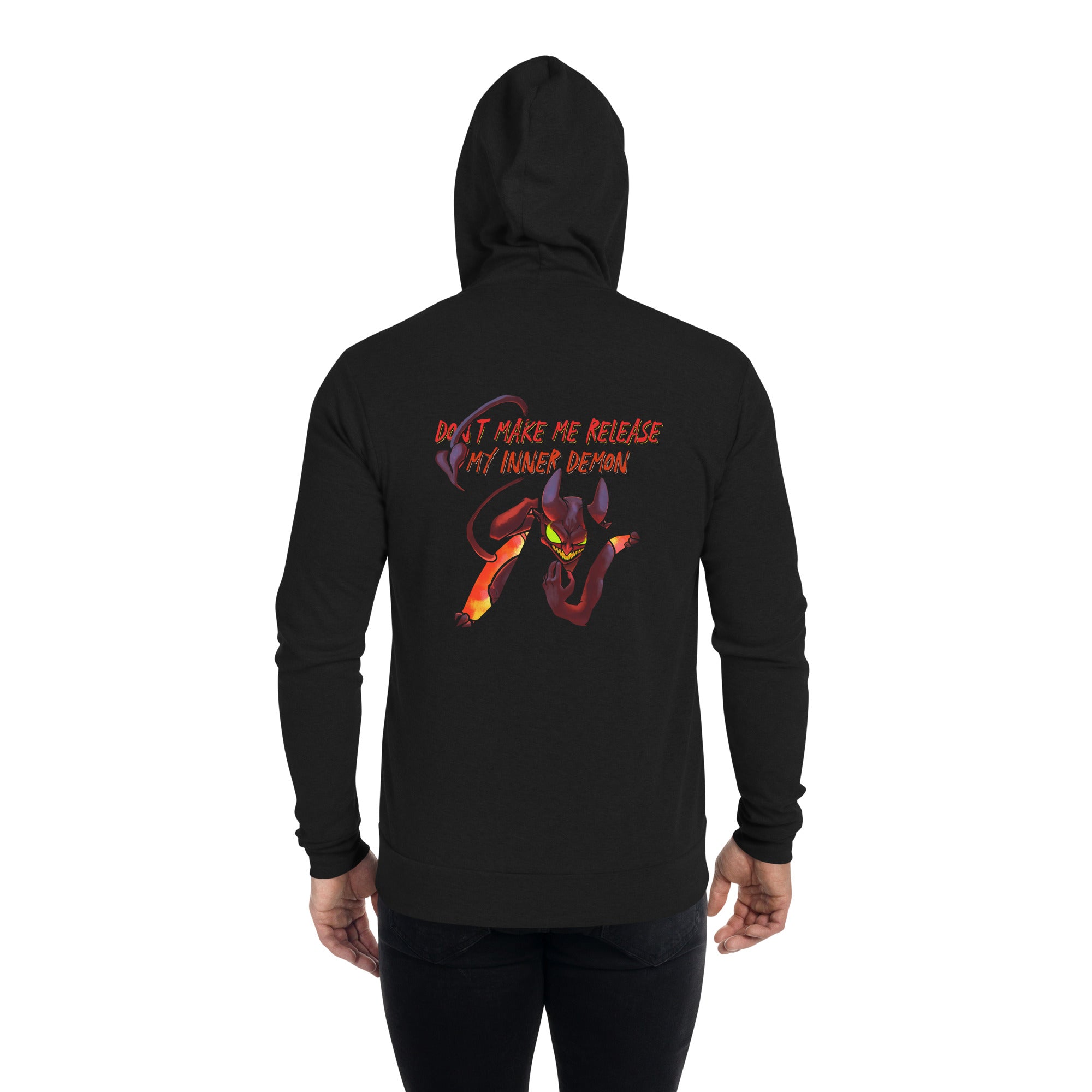 "Don't Make Me Release My Inner Demon" Unisex zip hoodie