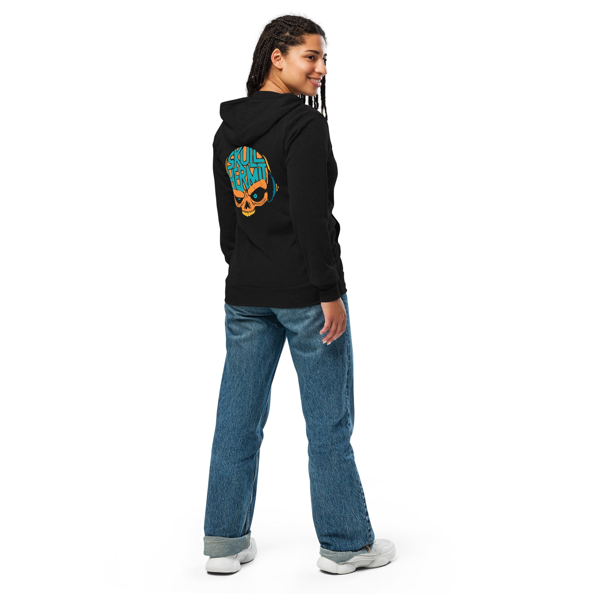 "Skull Hermit" Light Unisex zip hoodie