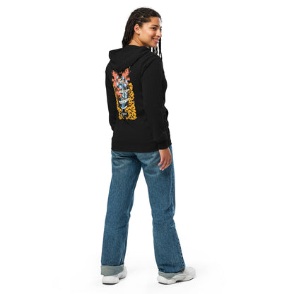 "La Morte, Dark Roast Tarot Coffee" Unisex zip hoodie