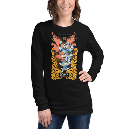 "La Morte, Dark Roast Tarot Coffee" Unisex Long Sleeve Tee