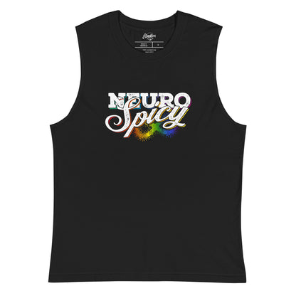 "Neuro Spicy" on black Sleeveless Shirt