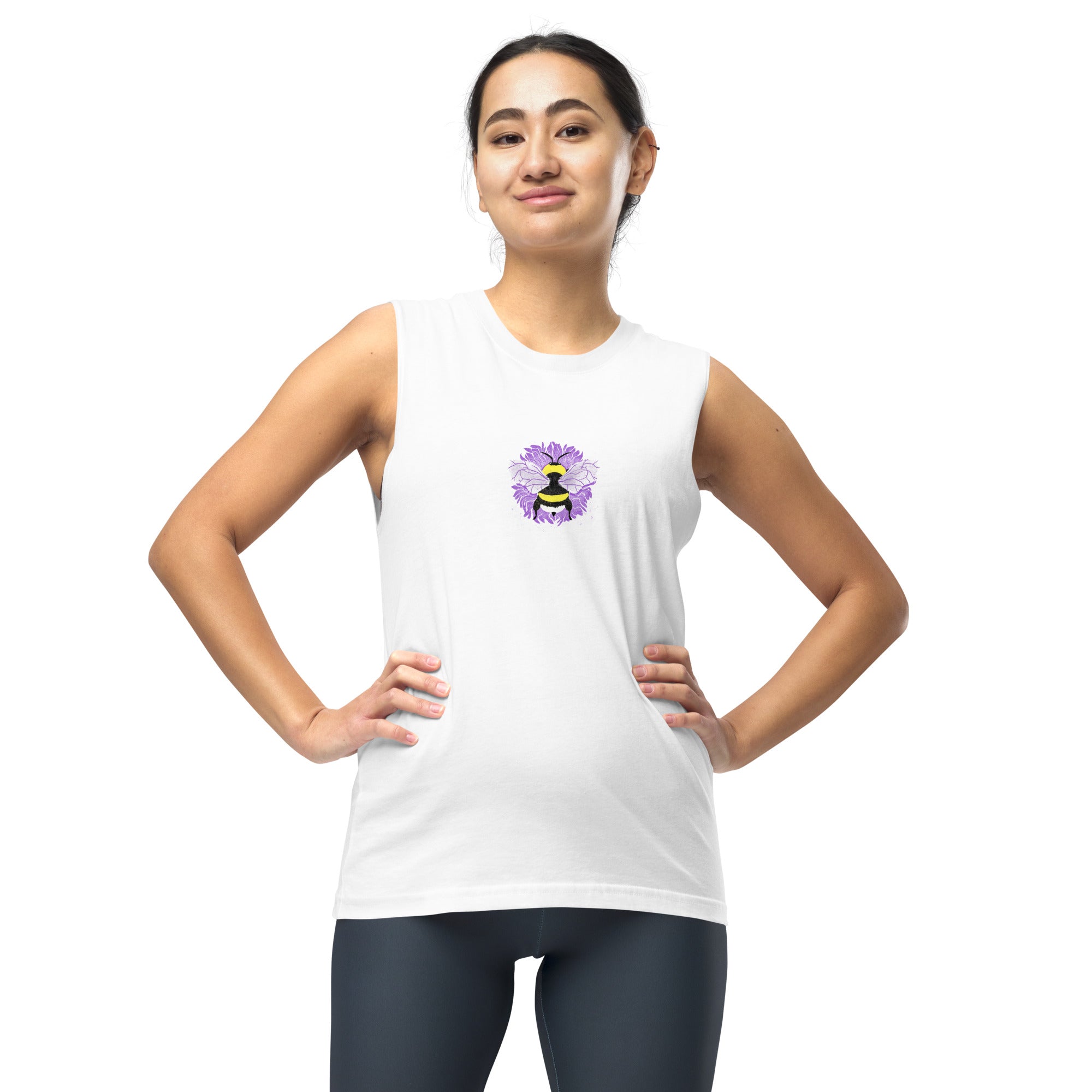 "EnBEE" in pride colors on white Sleeveless Shirt