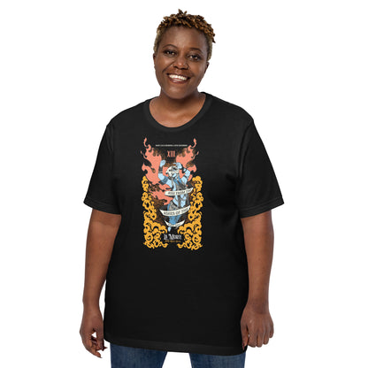 "La Morte, Dark Roast Tarot Coffee" Unisex t-shirt