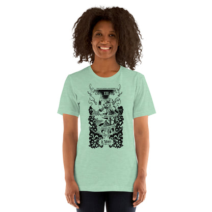 "La Morte, Dark Roast Tarot Coffee" Line Art Unisex t-shirt