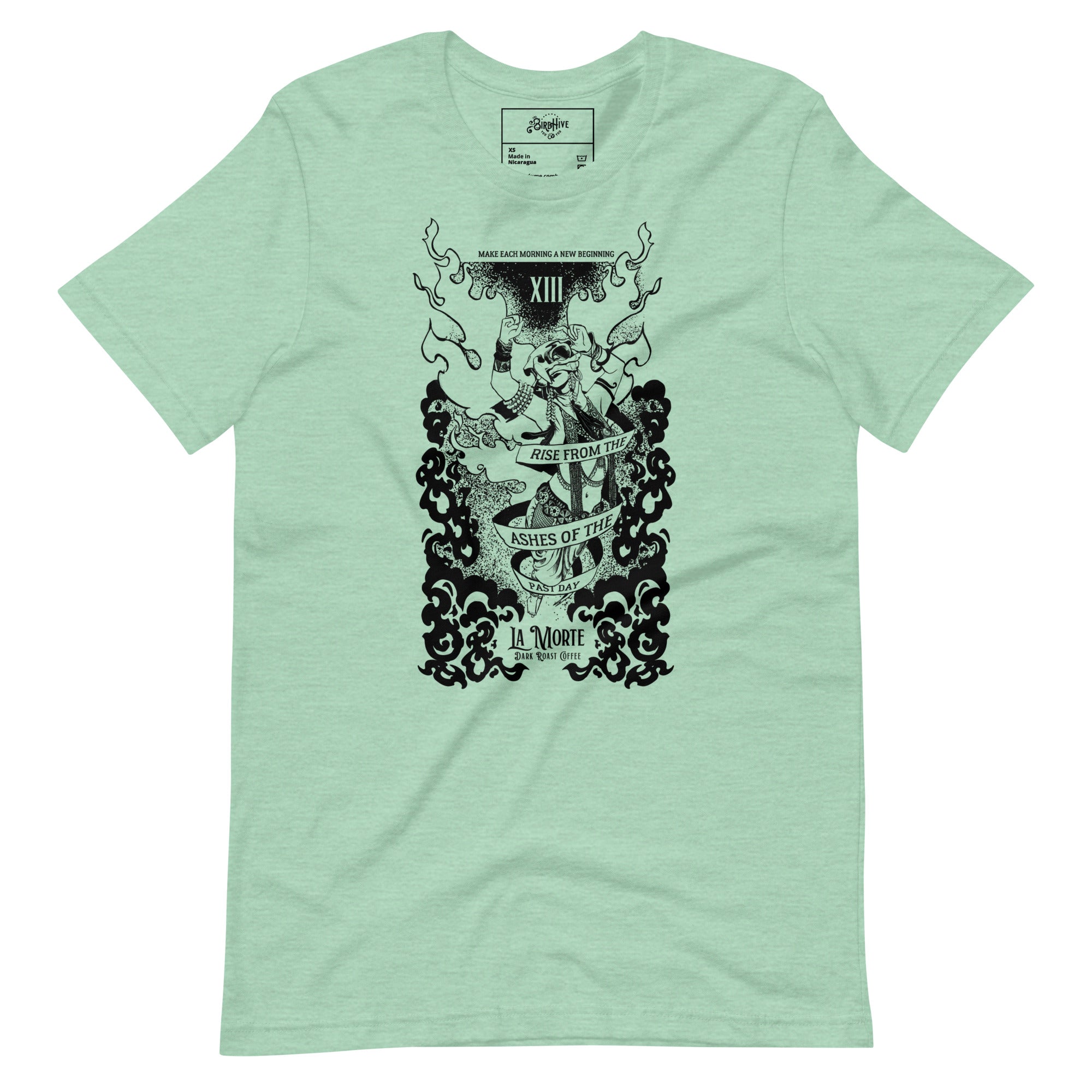 "La Morte, Dark Roast Tarot Coffee" Line Art Unisex t-shirt