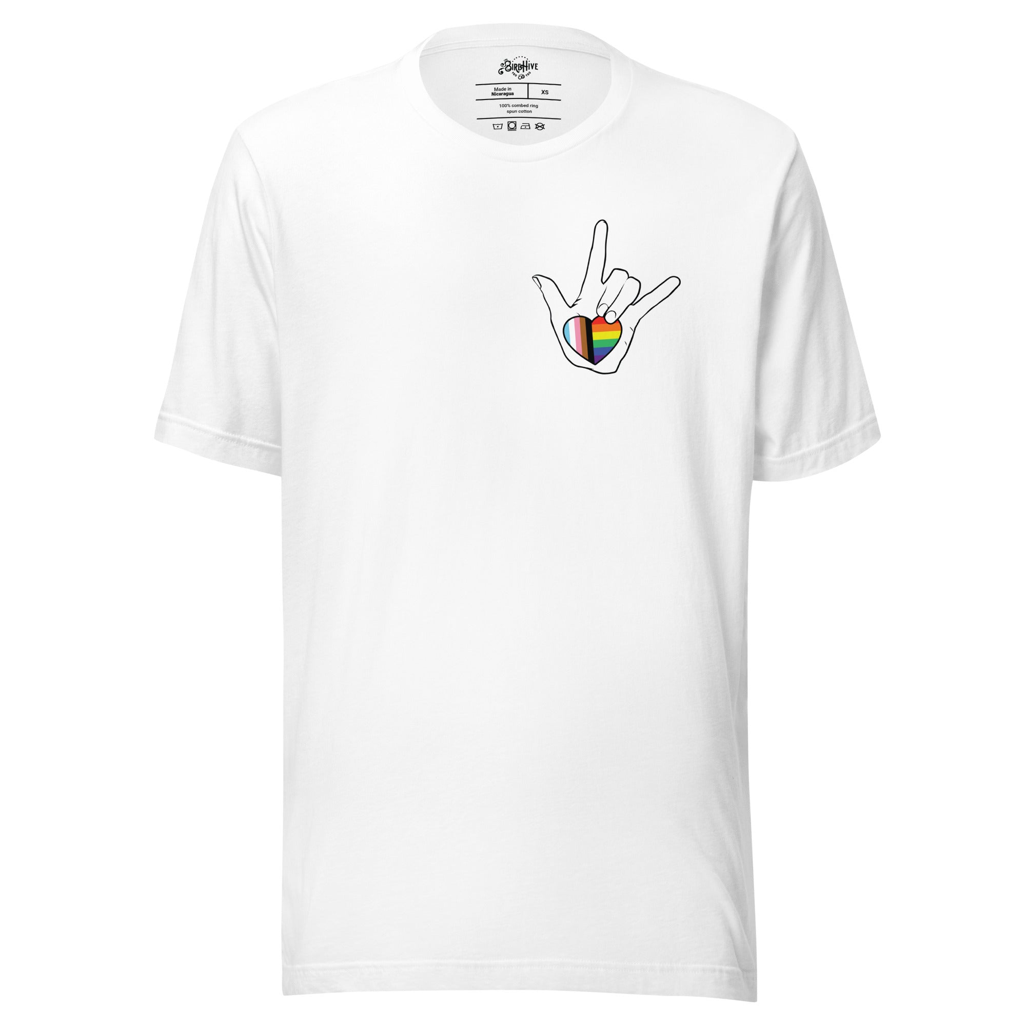 ASL "I Love You- LBGTQ" on light Unisex t-shirt