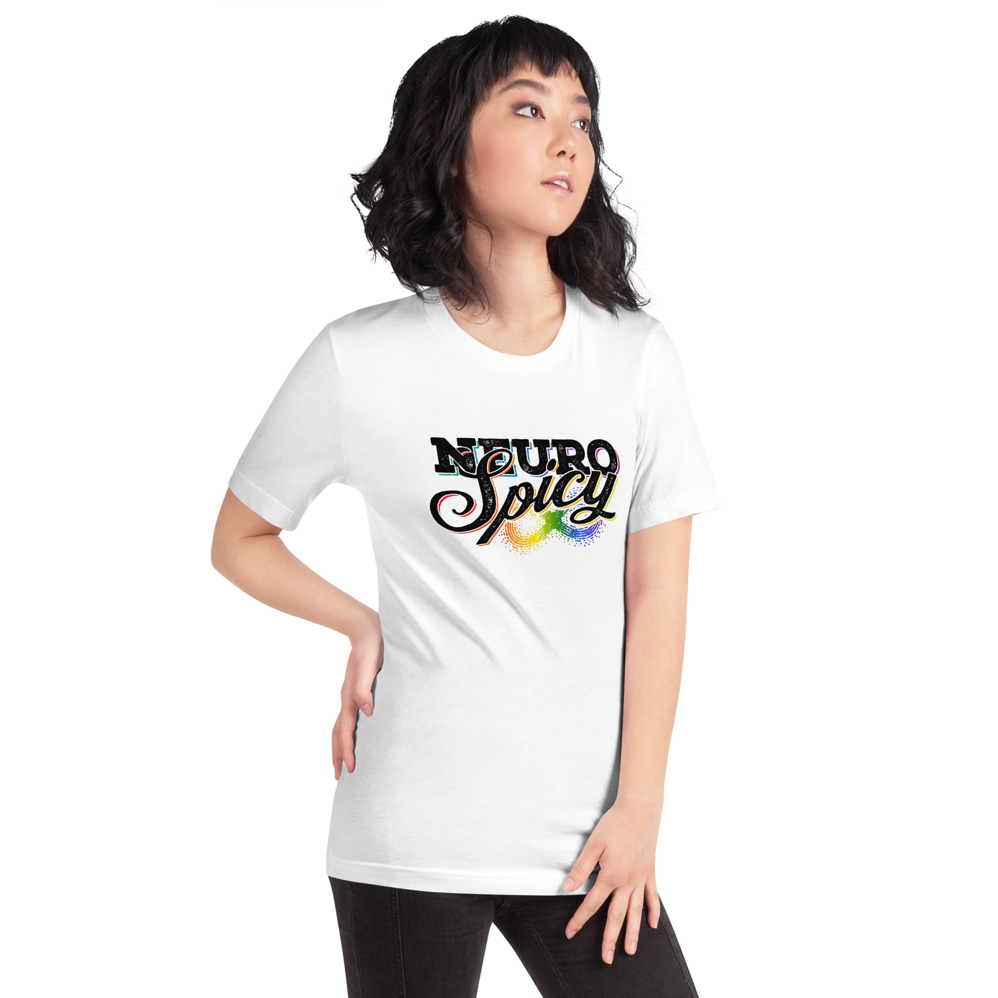 "Neuro-Spicy" on white Unisex t-shirt