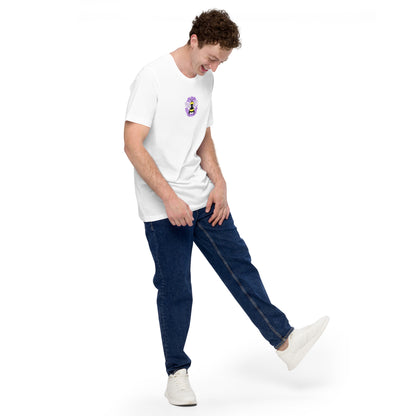 "EnBEE" in pride colors on white Unisex t-shirt