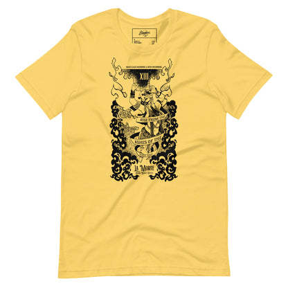 "La Morte, Dark Roast Tarot Coffee" Line Art Unisex t-shirt