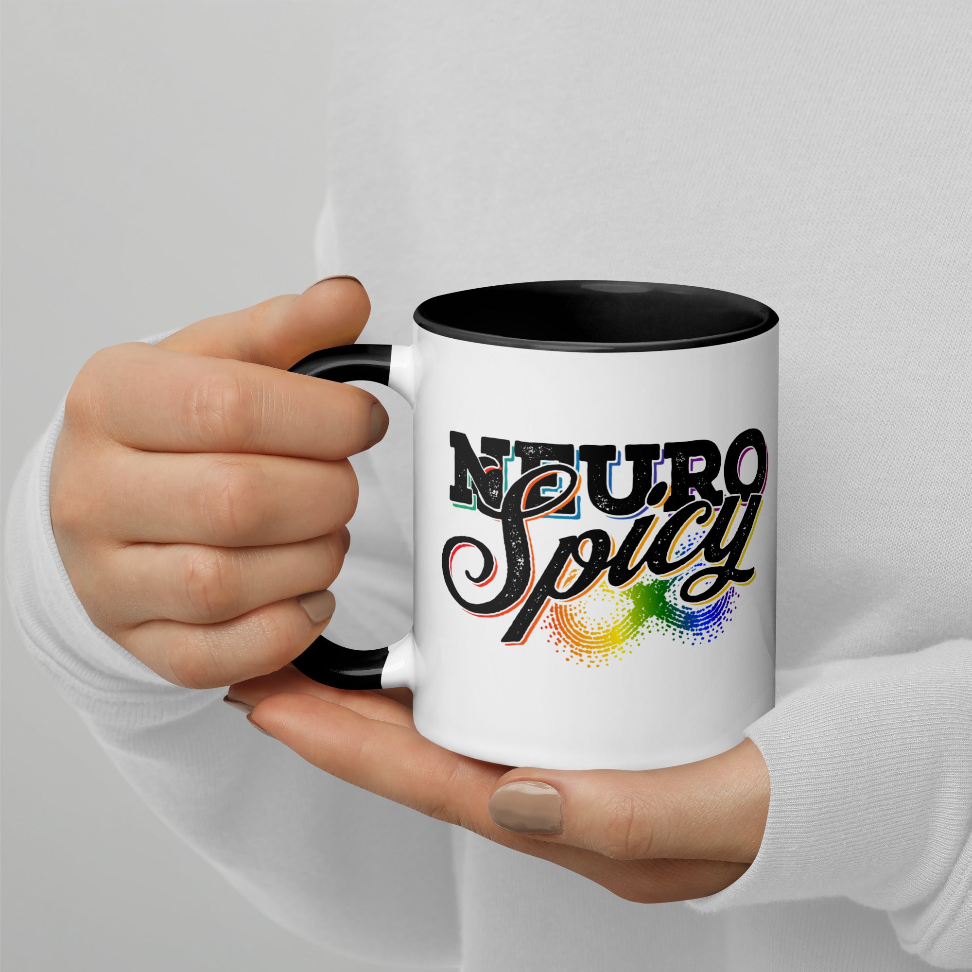 "Neuro-Spicy" white Mug with Color Inside