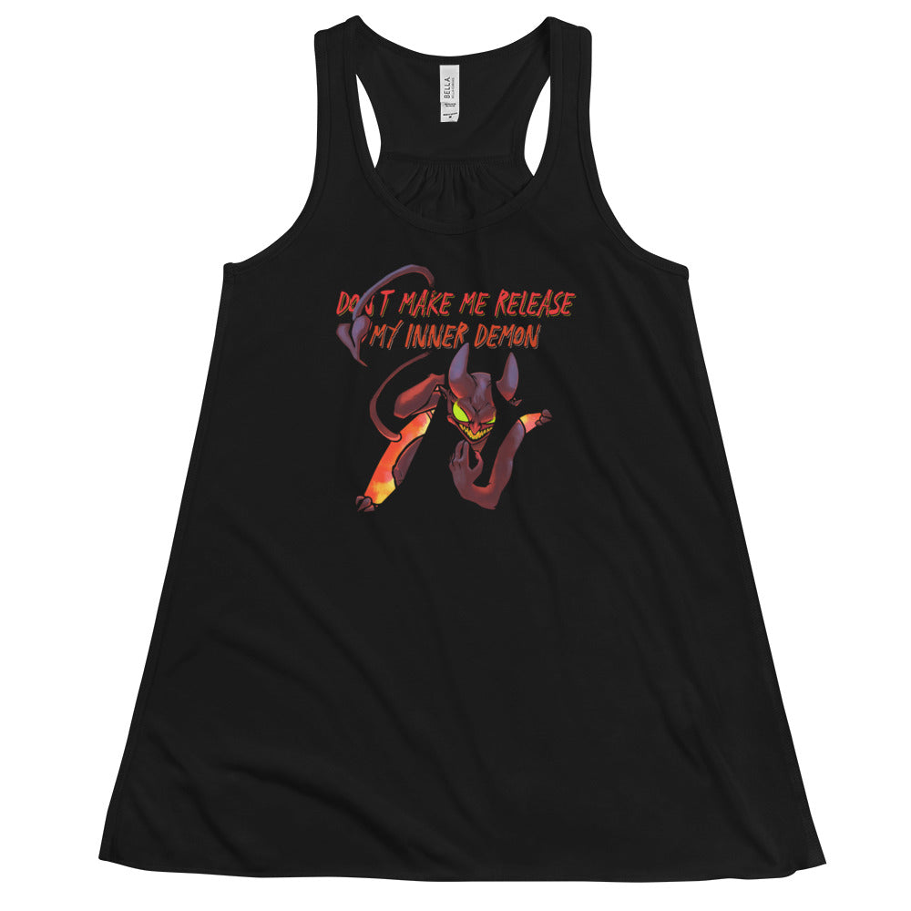 "Don't Make Me Release My Inner Demon" Fem Flowy Racerback Tank