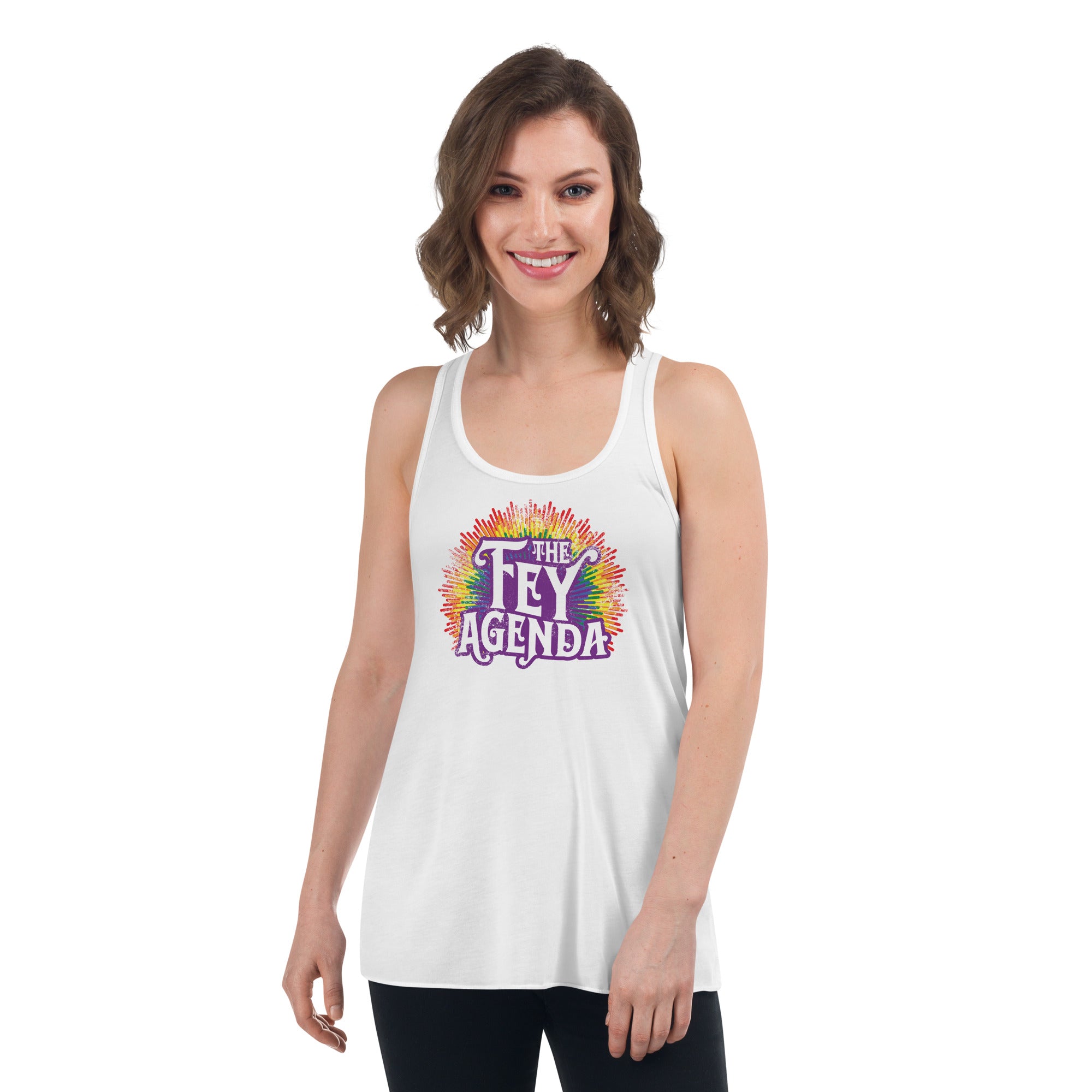 "The Fey Agenda" Fem Flowy Racerback Tank