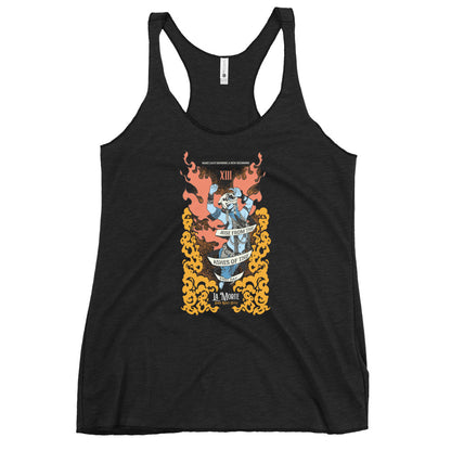 "La Morte, Dark Roast Tarot Coffee " Fem Racerback Tank