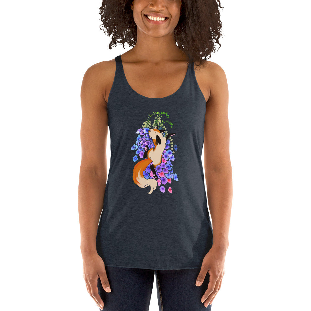 "Happy Foxglove" Fem Racerback Tank