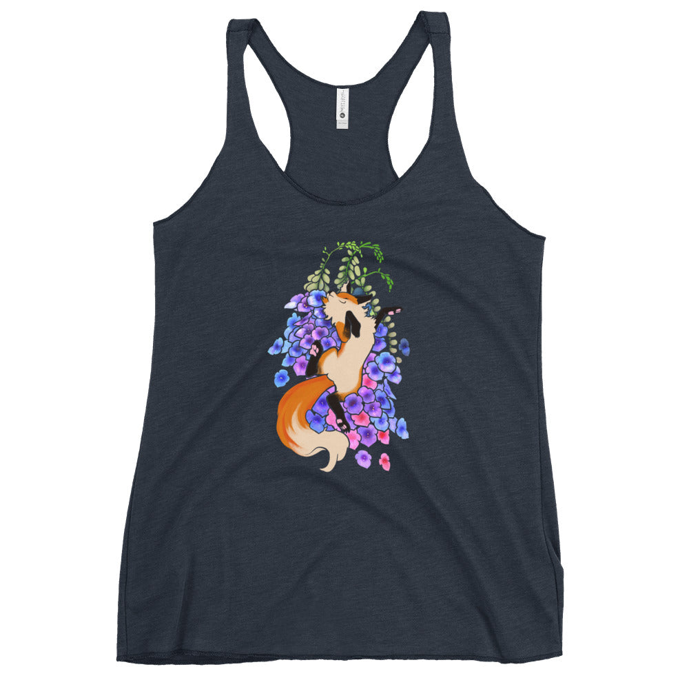 "Happy Foxglove" Fem Racerback Tank