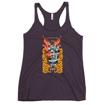 "La Morte, Dark Roast Tarot Coffee " Fem Racerback Tank