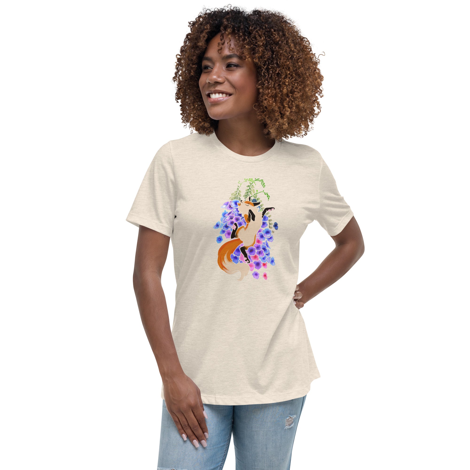 "Happy Foxglove" Fem Relaxed T-Shirt