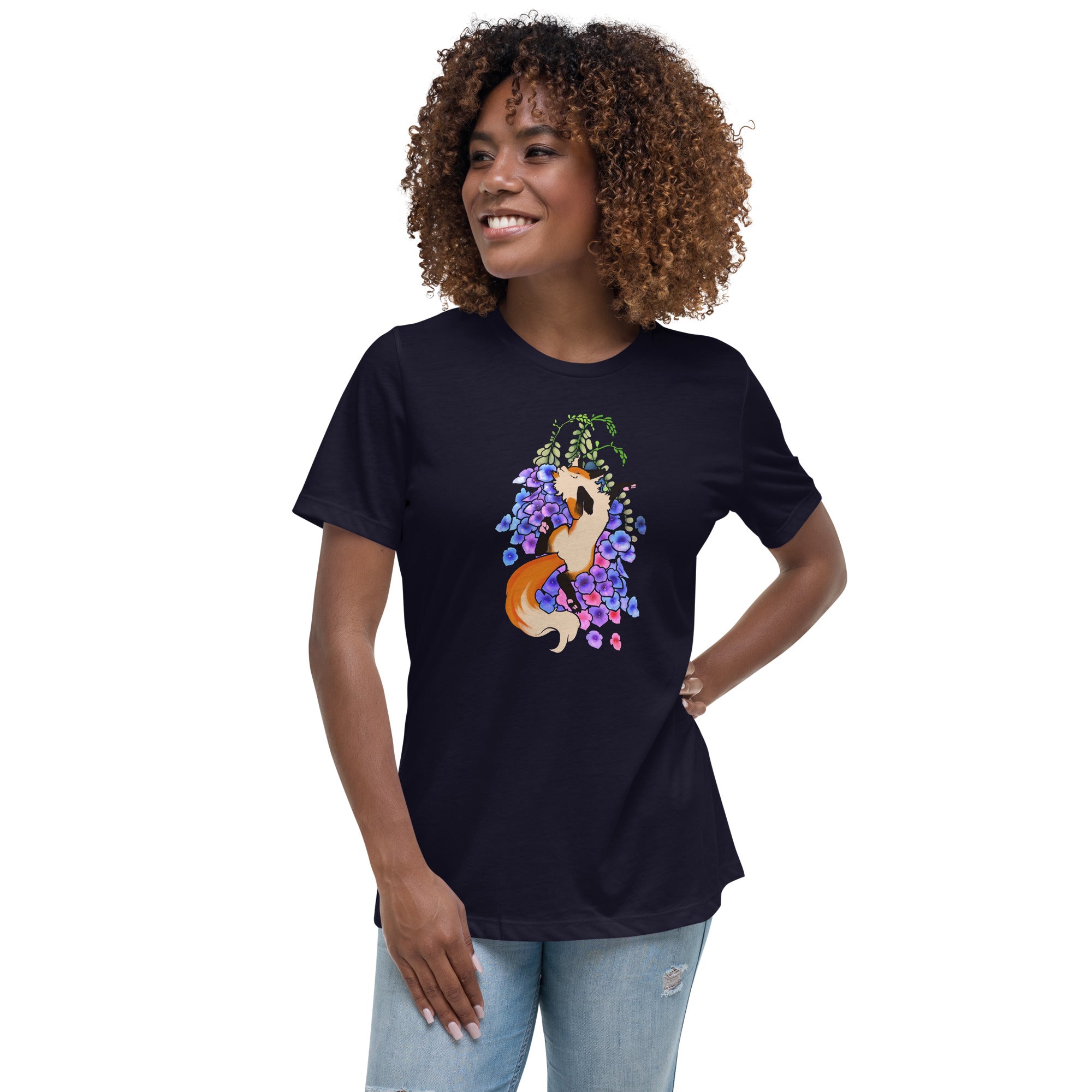 "Happy Foxglove" Fem Relaxed T-Shirt