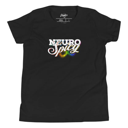 Youth: "Neuro Spicy" on black Short Sleeve T-Shirt