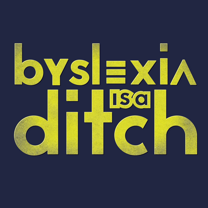 "byslexia is a ditch" Black Glossy Mug