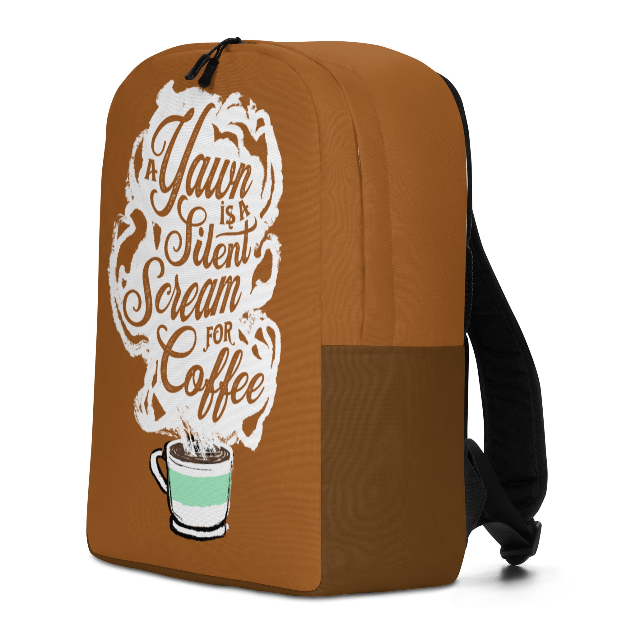 " A Yawn is a Silent Scream for Coffee" Minimalist Backpack