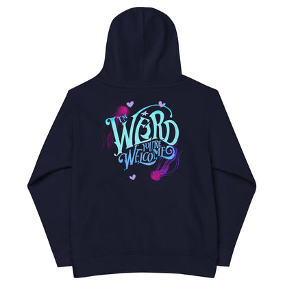 Youth: Blue "I'm Weird, You're Welcome"   fleece hoodie