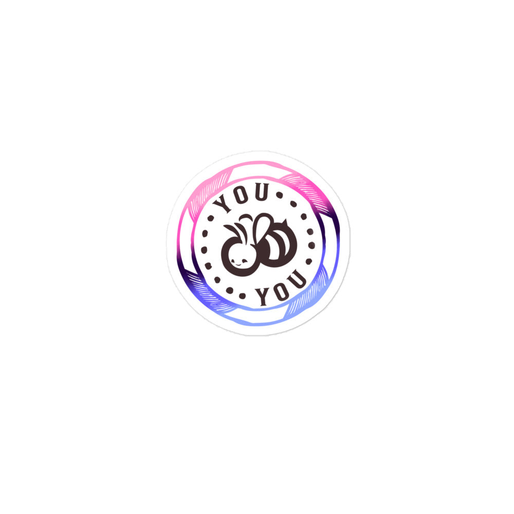 "You 'BEE' You Omni PRIDE flag" Bubble-free stickers