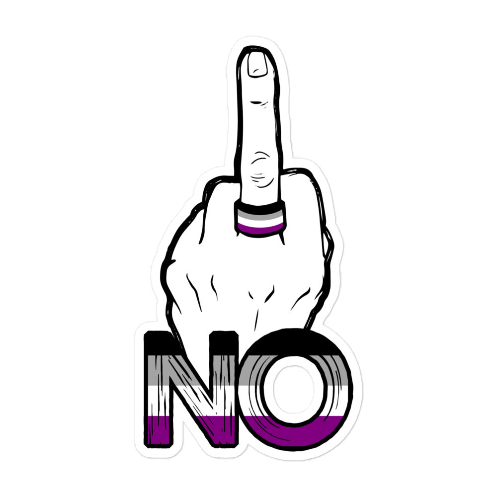 “No” Ace Flag Flippin’ The Bird Bubble-free stickers