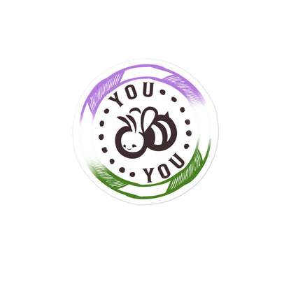 "You 'BEE' You Gender Queer PRIDE flag" Bubble-free stickers