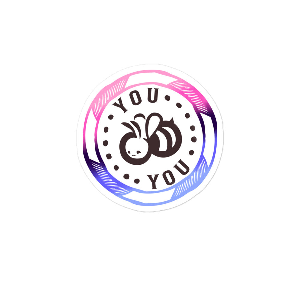 "You 'BEE' You Omni PRIDE flag" Bubble-free stickers