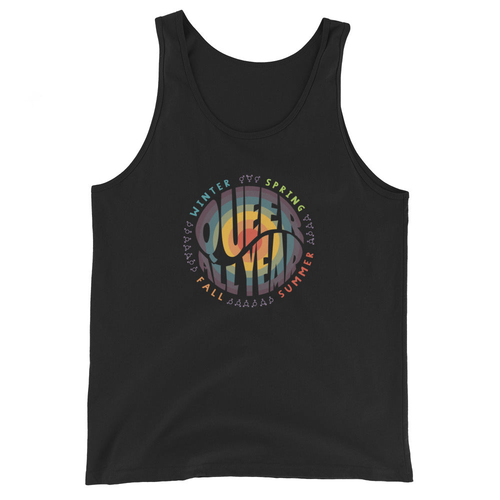 “Queer All Year” Unisex Tank Top